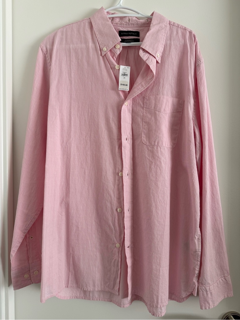 Banana Republic Pink Long-Sleeve Button-Down Shirt